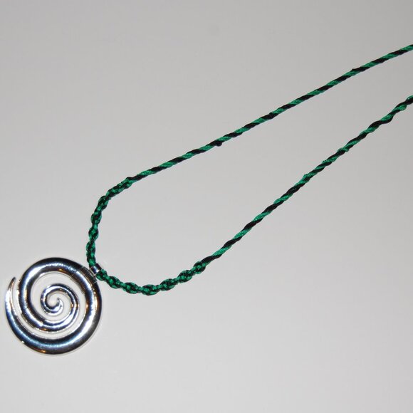Spiral Necklace,Braided Cord,Colorful Necklace,Bicolor Cord Necklace - Picture 3 of 3